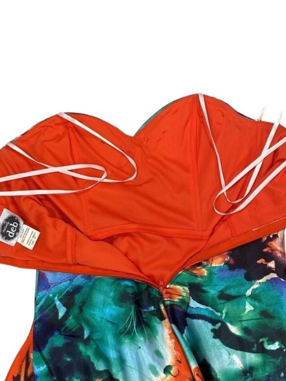 Vintage Formal Dress Small Gown Strapless Y2K Tropical Cruise Art To Wear Cruise - Picture 11 of 17